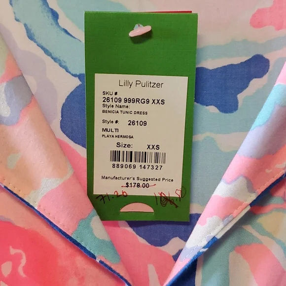 Lilly Pulitzer Playa Hermosa dress with cutout sleeves, size XXS - Picture 4 of 4